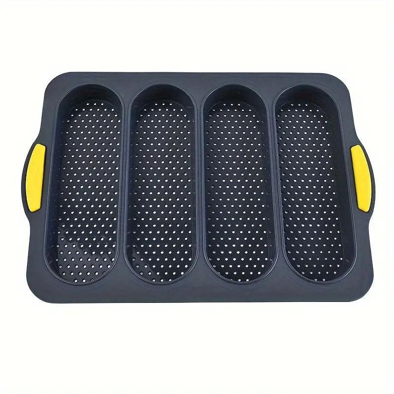 Silicone Cake Mould Oval 4 Compartment Non Stick Baking Pan Home Kitchen Tools