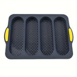 Silicone Cake Mould Oval 4 Compartment Non Stick Baking Pan Home Kitchen Tools - Front View