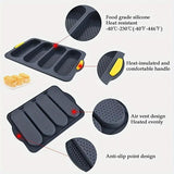 Silicone Cake Mould Oval 4 Compartment Non Stick Baking Pan Home Kitchen Tools - Rear View