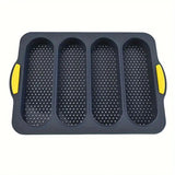 Silicone Cake Mould Oval 4 Compartment Non Stick Baking Pan Home Kitchen Tools - Front View
