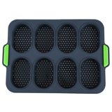Silicone Cake Mould Oval 8 Compartment Non Stick Baking Pan Kitchen Tools Set - Front View