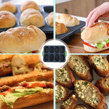 Silicone Cake Mould Oval 8 Compartment Non Stick Baking Pan Kitchen Tools Set - Top-Down View