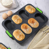 Silicone Cake Mould Oval 8 Compartment Non Stick Baking Pan Kitchen Tools Set - Rear View