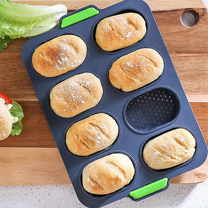 Silicone Cake Mould Oval 8 Compartment Non Stick Baking Pan Kitchen Tools Set