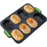 Silicone Cake Mould Oval 8 Compartment Non Stick Baking Pan Kitchen Tools Set - Extra Image