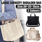 Stylish Multifunctional Mummy Bag Canvas Shoulder Crossbody Handheld Tote Bag - Beige