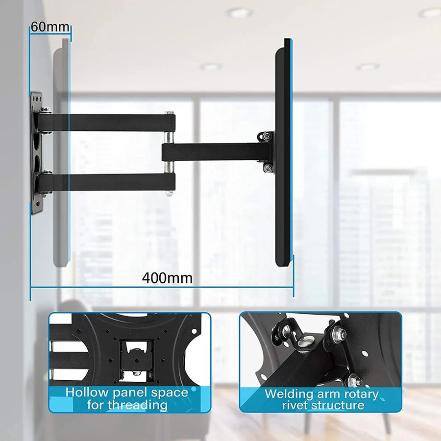 32-55 Inch TV Monitor Wall Mount Bracket Adjustable Telescopic Stable X-Shaped