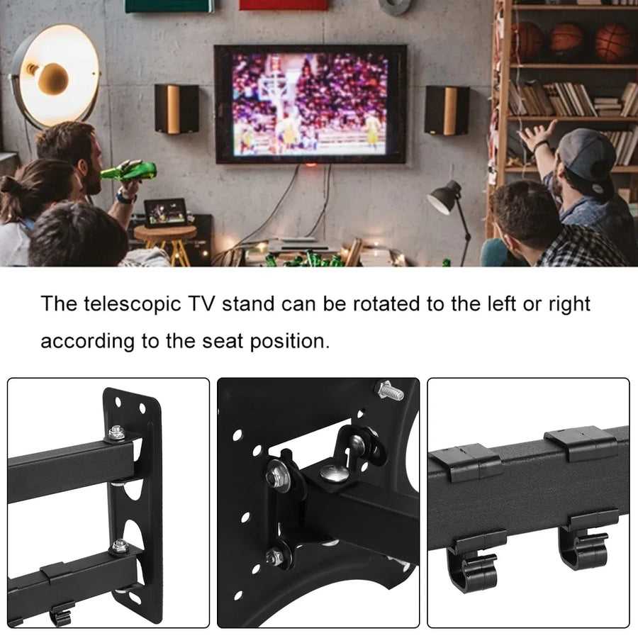 32-55 Inch TV Monitor Wall Mount Bracket Adjustable Telescopic Stable X-Shaped