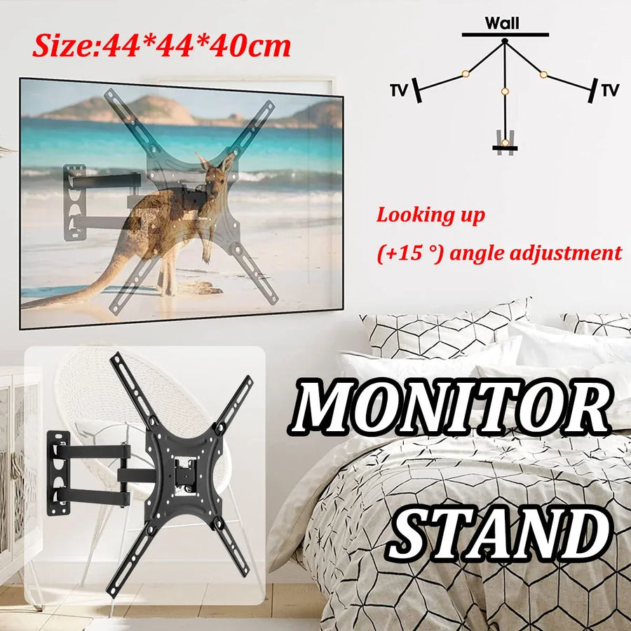 32-55 Inch TV Monitor Wall Mount Bracket Adjustable Telescopic Stable X-Shaped