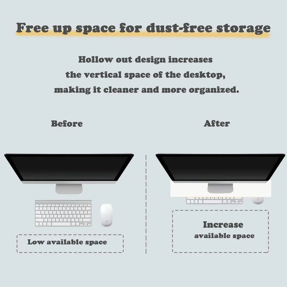 Home Office Computer Monitor Riser Stand Desk Storage Shelf