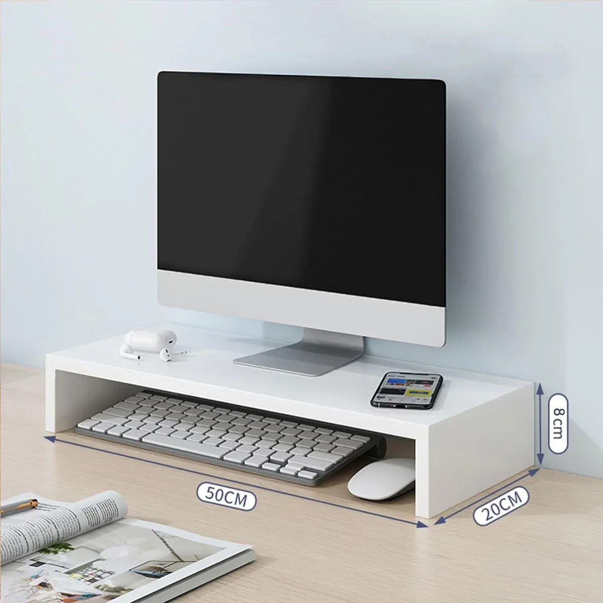 Home Office Computer Monitor Riser Stand Desk Storage Shelf
