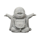 Stone Buddha Statue Fish Tank Decor Landscape Ornament Garden Sculpture Display - Front View