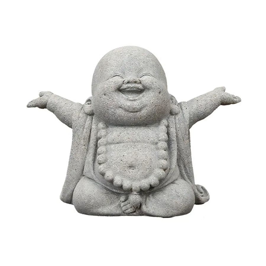 Stone Buddha Statue Fish Tank Decor Landscape Ornament Garden Sculpture Display