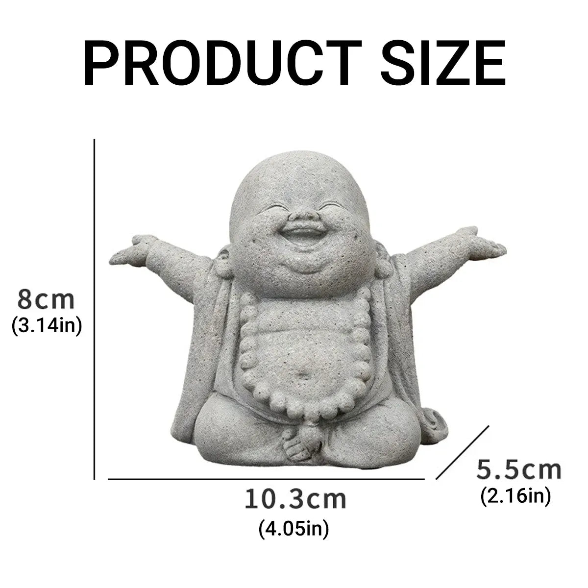 Stone Buddha Statue Fish Tank Decor Landscape Ornament Garden Sculpture Display