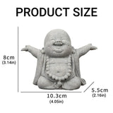 Stone Buddha Statue Fish Tank Decor Landscape Ornament Garden Sculpture Display - Side View