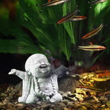 Stone Buddha Statue Fish Tank Decor Landscape Ornament Garden Sculpture Display - Extra Image