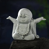 Stone Buddha Statue Fish Tank Decor Landscape Ornament Garden Sculpture Display - Extra Image