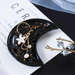 Moon Shaped Decorative Plate Fruit Tray Jewelry Storage Rack Dip Saucer for Home - 01