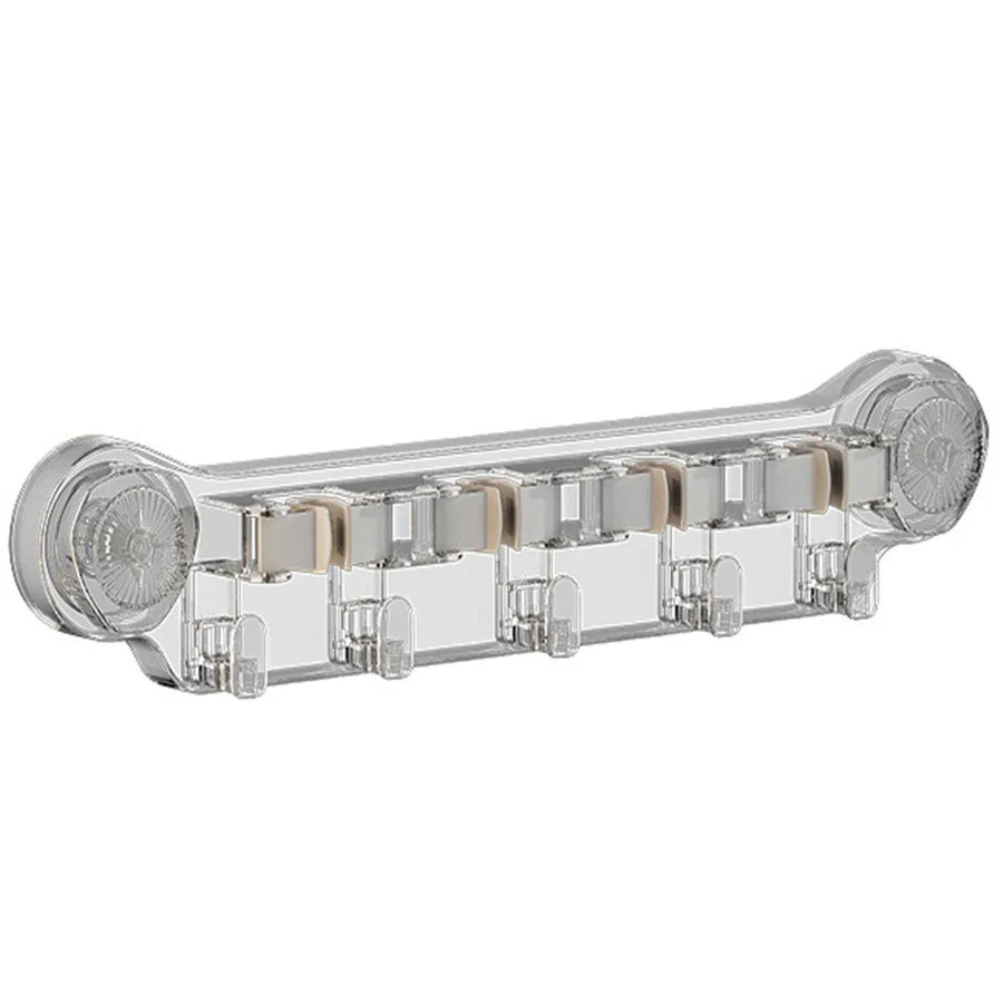 Wall-mounted Mop Fixing Rack Universal Model Strong Suction Cup Bathroom Rack - Transparent
