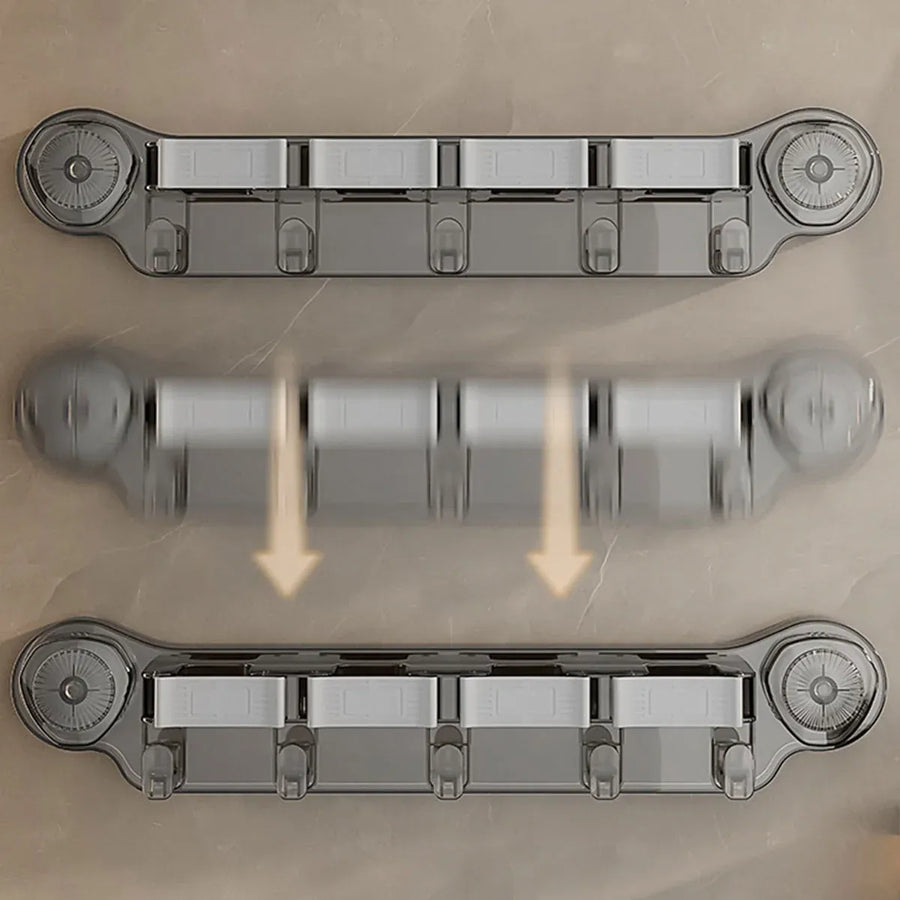 Wall-mounted Mop Fixing Rack Universal Model Strong Suction Cup Bathroom Rack - Transparent