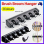 Broom Hanger Mop Holder Wall Mounted Brush Storage Rack Organizer Kitchen Tool - Grey