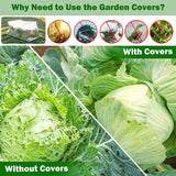 1pc Garden Plant Protector Cover White Fiberglass Net for Lawn Flower Care Use - 125x65x65cm - Top-Down View