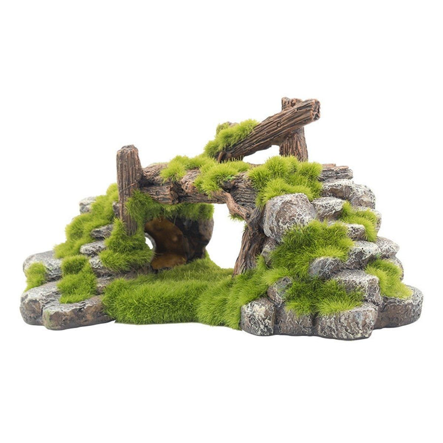 1-Piece Resin Moss Bridge Aquarium Decoration