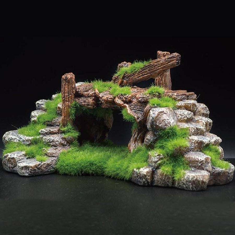 1-Piece Resin Moss Bridge Aquarium Decoration