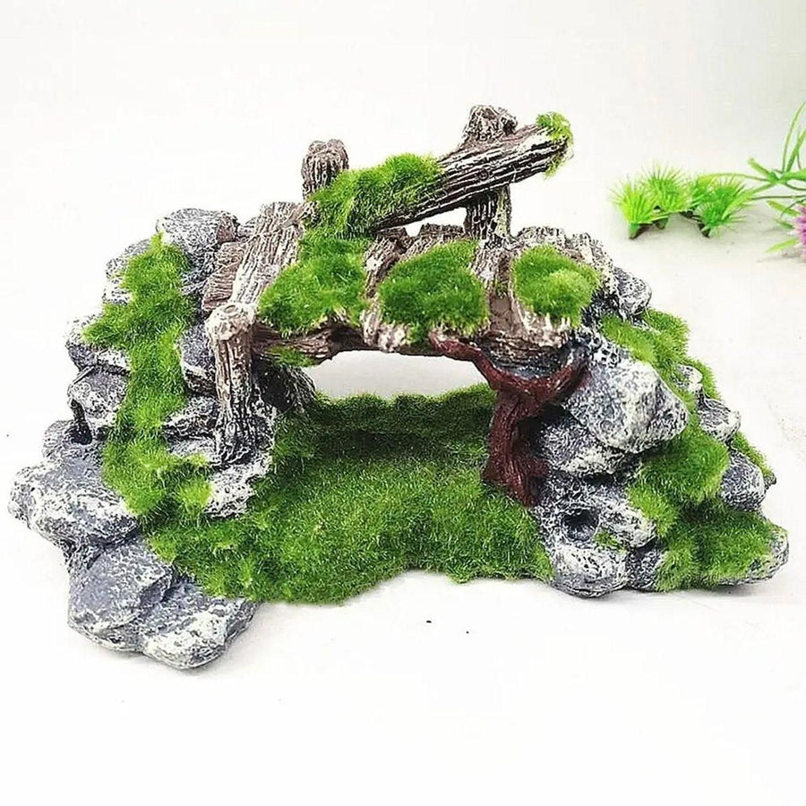 1-Piece Resin Moss Bridge Aquarium Decoration