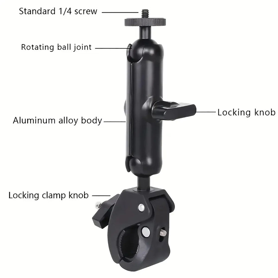 Motorcycle Phone Camera Mount Anti Shake for Bike Scooter Navigation Secure - L