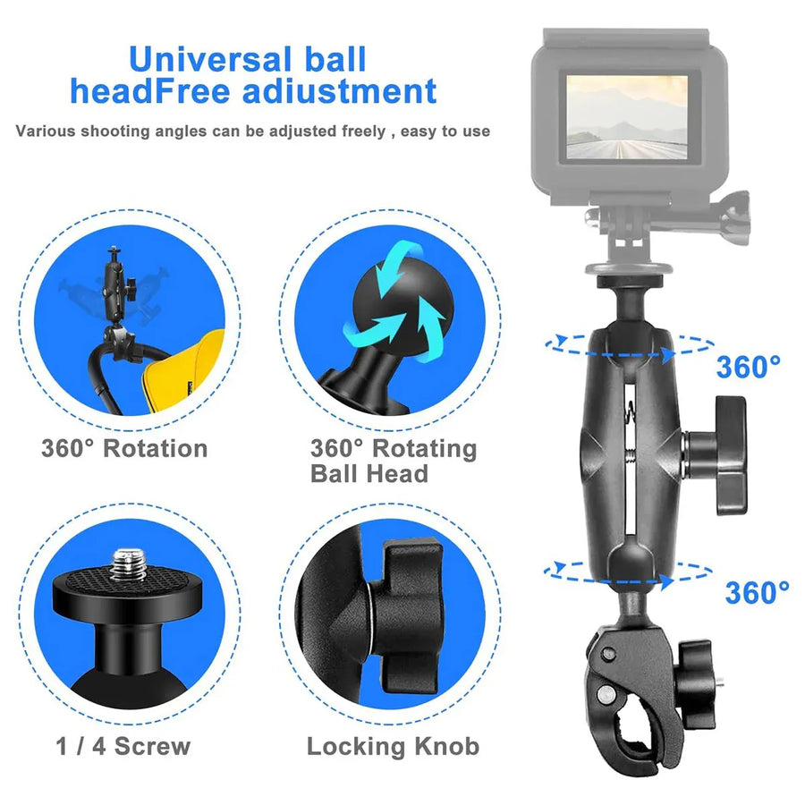 Motorcycle Phone Camera Mount Anti Shake for Bike Scooter Navigation Secure - M