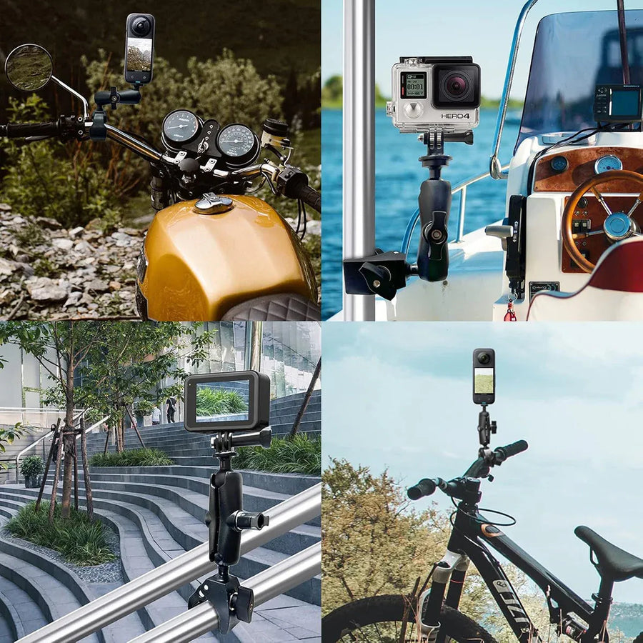 Motorcycle Phone Camera Mount Anti Shake for Bike Scooter Navigation Secure - S