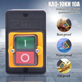 Motor Drill Switch Push Button For 10A 380V Kao-5 On/Off Water Proof Machine - Side View