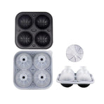 Silicone Ice Cube Mold Large Ice Ball Maker with Lid for Cocktails and Drinks - Black-Basketball