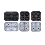 Silicone Ice Cube Mold Large Ice Ball Maker with Lid for Cocktails and Drinks - Black-Basketball