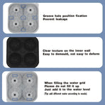 Silicone Ice Cube Mold Large Ice Ball Maker with Lid for Cocktails and Drinks - Black-Basketball