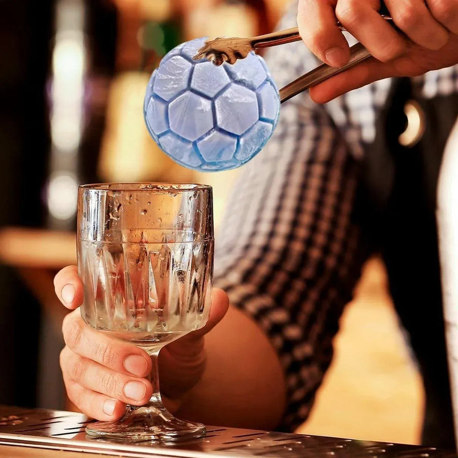 Silicone Ice Cube Mold Large Ice Ball Maker with Lid for Cocktails and Drinks - Black-Basketball