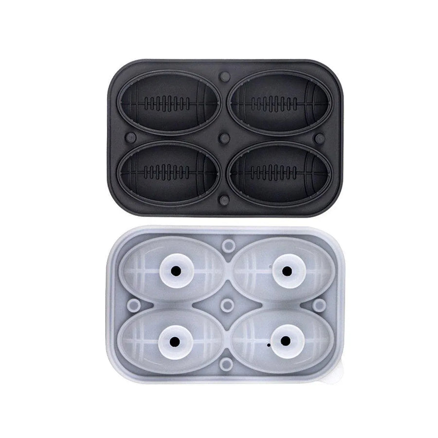 Silicone Ice Cube Mold Large Ice Ball Maker with Lid for Cocktails and Drinks - Black-Basketball