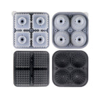 2PCS Silicone Ice Cube Tray Round and Square Ice Ball Maker for Whiskey Cocktails - Blue