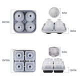 2PCS Silicone Ice Cube Tray Round and Square Ice Ball Maker for Whiskey Cocktails - Green - Side View