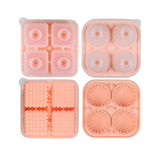 2PCS Silicone Ice Cube Tray Round and Square Ice Ball Maker for Whiskey Cocktails - Green - Low Angle