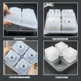2PCS Silicone Ice Cube Tray Round and Square Ice Ball Maker for Whiskey Cocktails - Grey