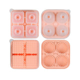 2PCS Silicone Ice Cube Tray Round and Square Ice Ball Maker for Whiskey Cocktails - Grey