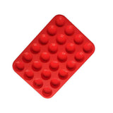 24 Cavity Pan Tray Silicone Mini Cupcake Cookie Baking Mold Au - Red - Front View