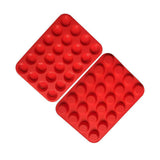 24 Cavity Pan Tray Silicone Mini Cupcake Cookie Baking Mold Au - Red - Top-Down View