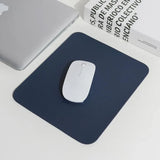 Pu Leather Gaming Mouse Pad Desk Mat Anti-Slip Speed Mousepad 22X22Cm Waterproof - Black - Rear View
