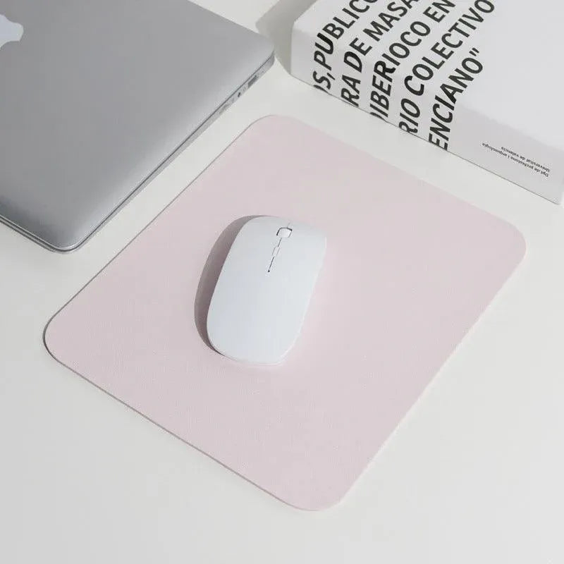 Pu Leather Gaming Mouse Pad Desk Mat Anti-Slip Speed Mousepad 22X22Cm Waterproof - Pink