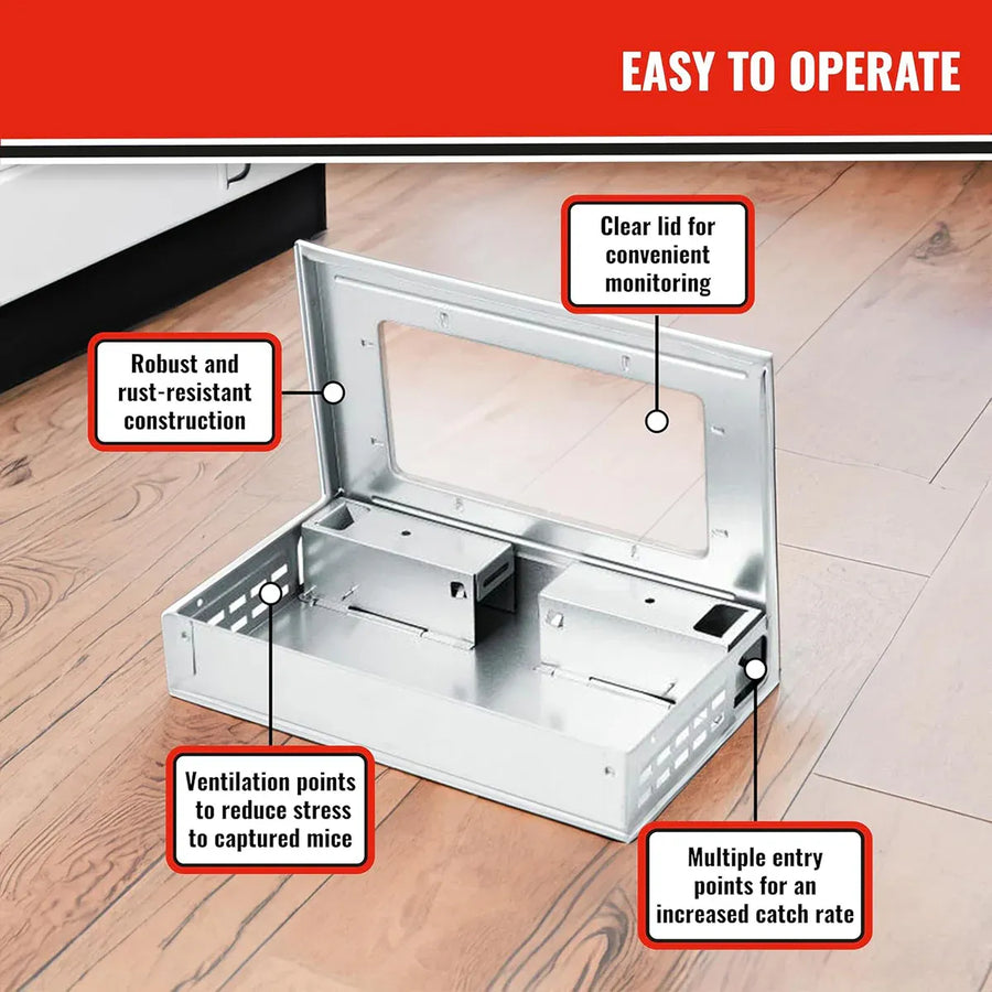 Humane Rodent Catcher Reusable Pest Control Box Enclosed Design for Home Use