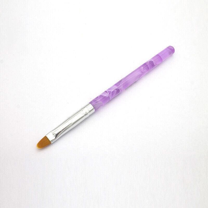 7Pcs Round Head Uv Gel Nail Acrylic Brush Hair Size No.2-14 Good For Starter Pen