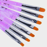 7Pcs Round Head Uv Gel Nail Acrylic Brush Hair Size No.2-14 Good For Starter Pen